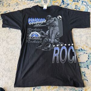 Vintage Colorado Rockies Logo 7 AOP Tee NWT